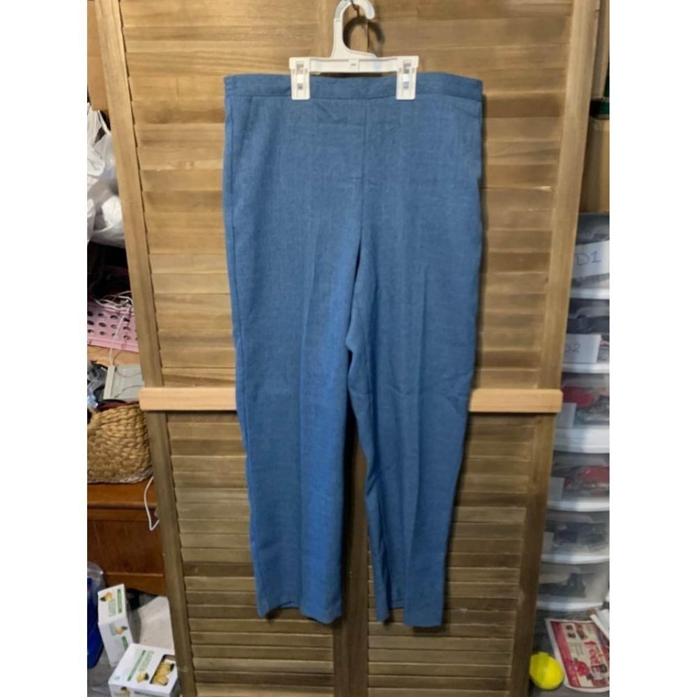 Alfred Dunner Dress Pants Business Casual Office Y2K 90s Granny Blue Size 12